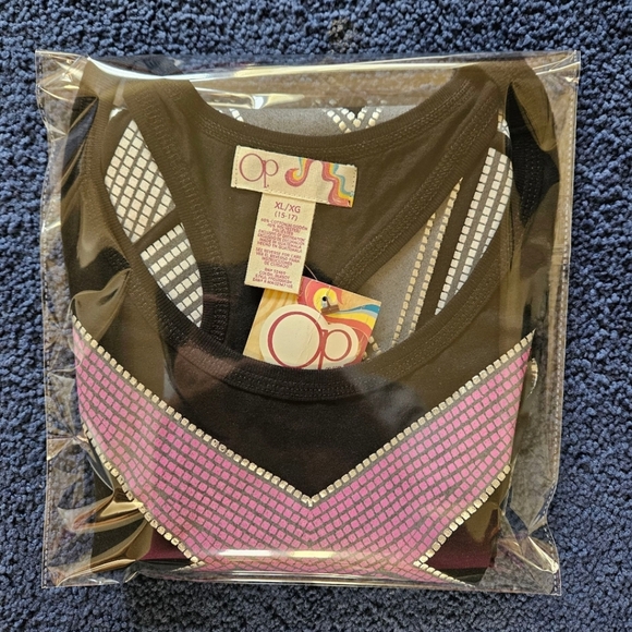 OP Women's Multi- Color Geometric Print Razor Back Tank Top Size XL - Picture 15 of 15